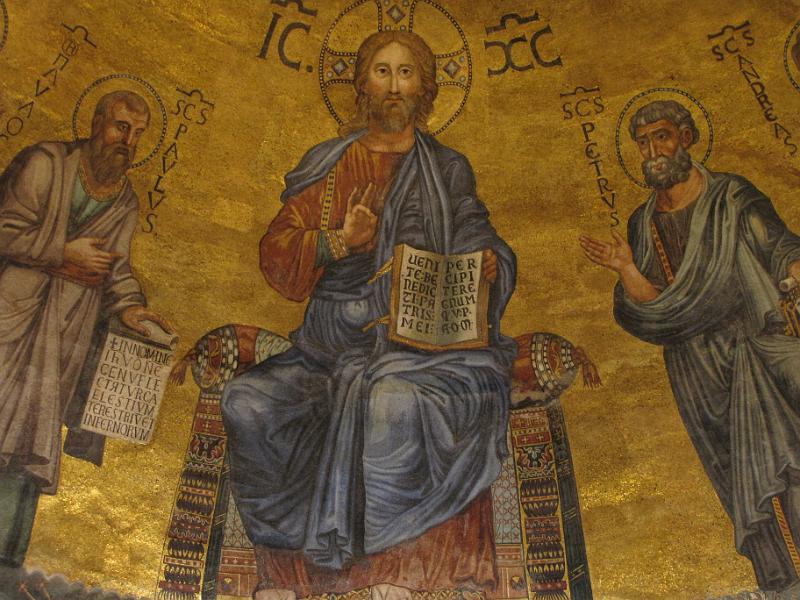 absis_mosaic_detail.jpg - Detail van het mosaic. Christus met Paulus en Petrus.